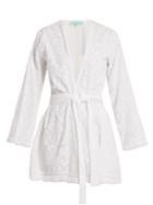 Melissa Odabash Pippa Embroidered Cotton Wrap Dress