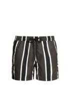 Matchesfashion.com Commas - Striped Mid Rise Swim Shorts - Mens - Green Multi