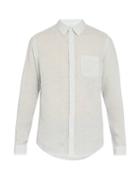 Matchesfashion.com Onia - Striped Linen Shirt - Mens - Sky Blue