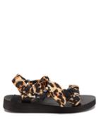 Matchesfashion.com Arizona Love - Trekky Choux Bandana-trimmed Sandals - Womens - Leopard