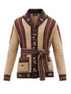 Rrl - Geometric-intarsia Knitted Cotton-blend Cardigan - Mens - Cream Multi