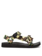 Matchesfashion.com Arizona Love - Trekky Camouflage Velcro Strap Sandals - Womens - Green