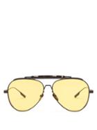 Matchesfashion.com Jacques Marie Mage - Peyote Aviator Sunglasses - Mens - Black