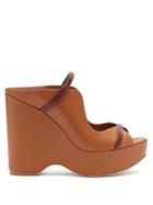 Matchesfashion.com Malone Souliers - Norah Leather Wedges - Womens - Tan