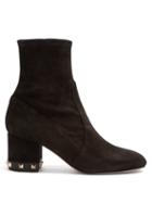 Matchesfashion.com Valentino - Rockstud Suede Ankle Boots - Womens - Black