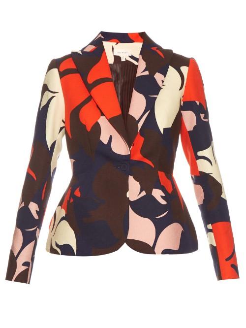 Delpozo Floral-print Single-breasted Cotton Jacket