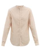 Matchesfashion.com Arj - Oli Mondrian Band Collar Cotton Poplin Shirt - Mens - Beige Multi