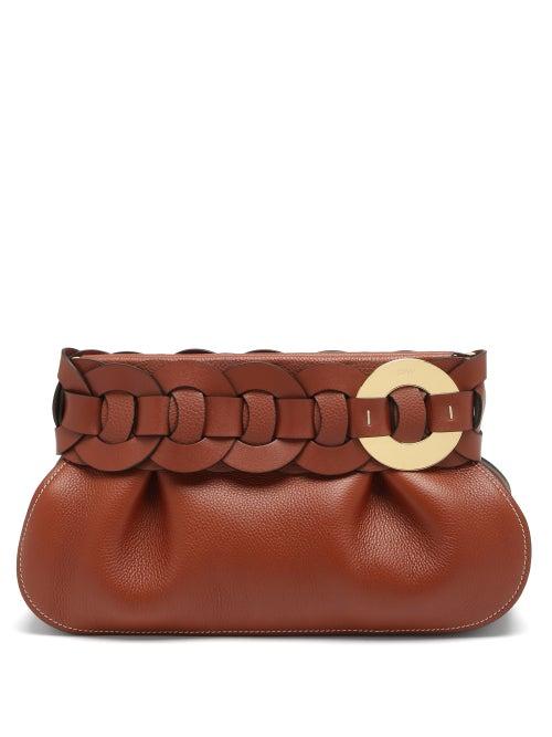 Matchesfashion.com Chlo - Darryl Braided Grained-leather Clutch Bag - Womens - Tan