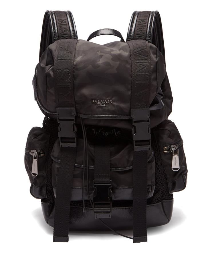 Balmain Camouflage-print Nylon Backpack