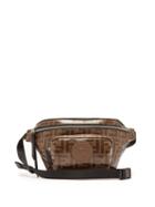 Matchesfashion.com Fendi - Ff Logo Jacquard Canvas Belt Bag - Mens - Brown