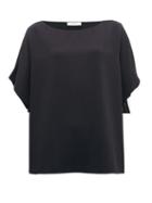 Matchesfashion.com The Row - Lylia Boat Neck Cady Blouse - Womens - Navy