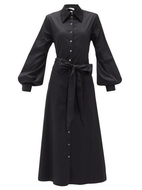 Matchesfashion.com Racil - Selman Cutout Cotton-blend Shirt Dress - Womens - Black