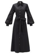 Matchesfashion.com Racil - Selman Cutout Cotton-blend Shirt Dress - Womens - Black