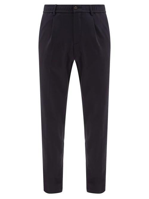 Matchesfashion.com White Sand - Steve Elasticated-waist Cotton-blend Trousers - Mens - Navy