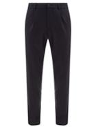 Matchesfashion.com White Sand - Steve Elasticated-waist Cotton-blend Trousers - Mens - Navy