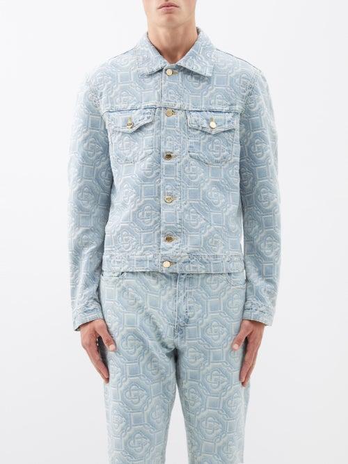 Casablanca - Monogram-jacquard Denim Jacket - Mens - Denim