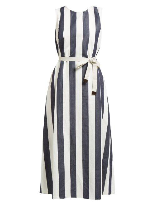 Matchesfashion.com S Max Mara - Boccale Dress - Womens - Navy White