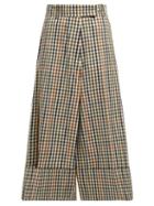 Matchesfashion.com A.w.a.k.e. - Check Printed Cotton Blend Midi Skirt - Womens - Multi