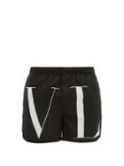 Matchesfashion.com Valentino - Vltn Round Print Swim Shorts - Mens - Black