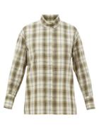 Matchesfashion.com Chimala - Stand-collar Plaid Cotton-blend Shirt - Womens - Ivory