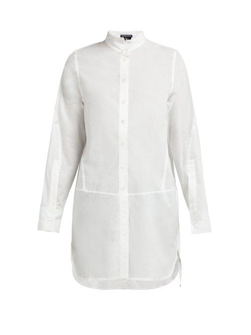 Matchesfashion.com Ann Demeulemeester - Grosgrain Trimmed Button Back Cotton Shirt - Womens - White