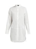 Matchesfashion.com Ann Demeulemeester - Grosgrain Trimmed Button Back Cotton Shirt - Womens - White