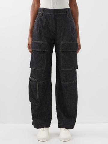 Brunello Cucinelli - Patch-pockets Cargo Jeans - Womens - Dark Denim