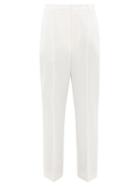 Matchesfashion.com Alexander Mcqueen - High-rise Wool Grain De Poudre Cigarette Trousers - Womens - Ivory