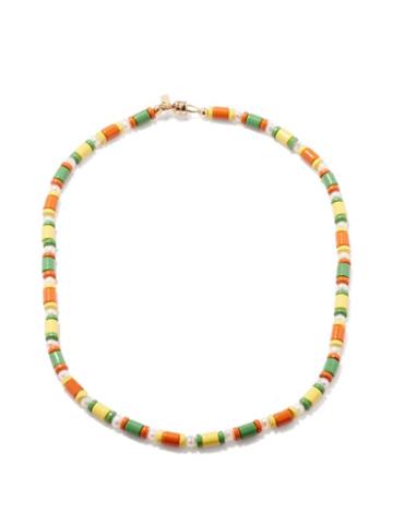 Liou - Deedee Enamel, Pearl & 14kt Gold-plated Necklace - Mens - Multi