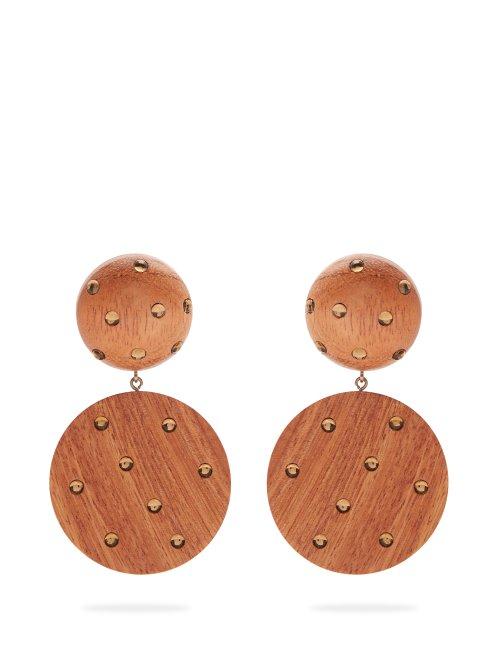 Matchesfashion.com Rebecca De Ravenel - Marina Clip On Earrings - Womens - Brown