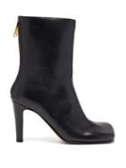 Matchesfashion.com Bottega Veneta - Squared Toe Leather Boots - Womens - Black