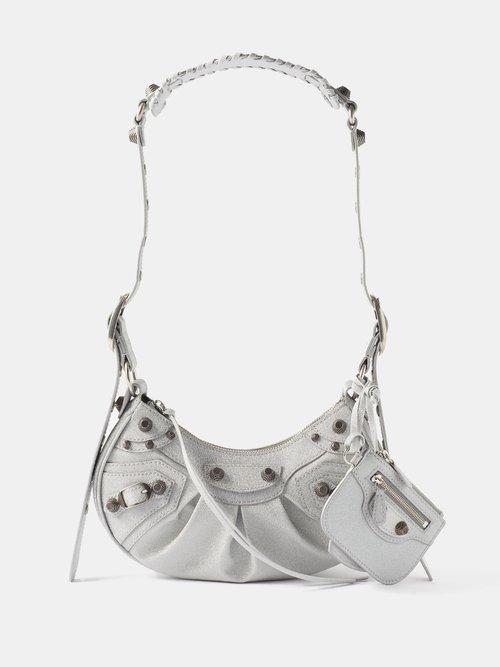 Balenciaga - Le Cagole Xs Metallic-canvas Shoulder Bag - Womens - Silver