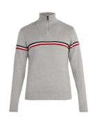Matchesfashion.com Fusalp - Wengen Ii Striped Wool Sweater - Mens - Light Grey