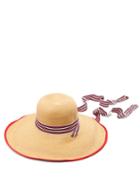 Matchesfashion.com Fil Hats - Arenal Wide Brimmed Straw Hat - Womens - Red White