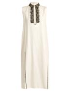 Zeus + Dione Sitia Mandarin-collar Raw-silk Dress