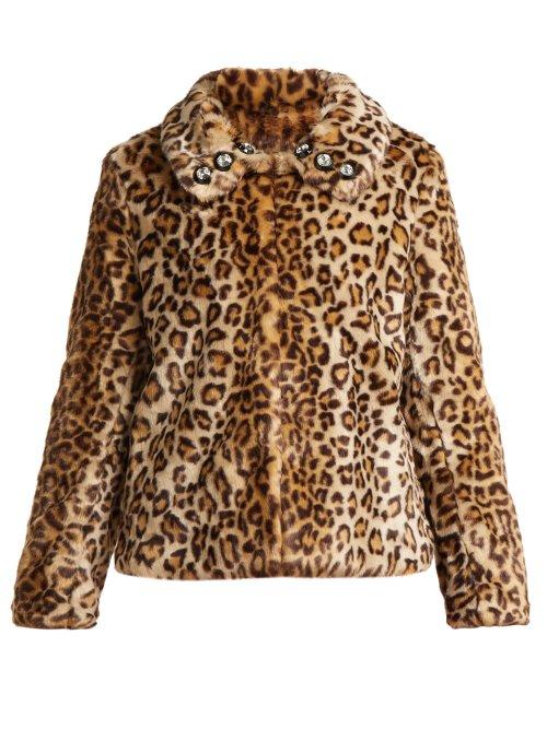 Matchesfashion.com Shrimps - Junior Leopard Print Faux Fur Jacket - Womens - Leopard
