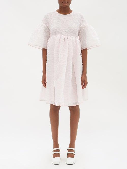 Cecilie Bahnsen - Florette Bell-sleeve Cloqu Dress - Womens - Pink