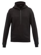Matchesfashion.com Moncler - Half-zip Cotton-jersey Hooded Sweatshirt - Mens - Black