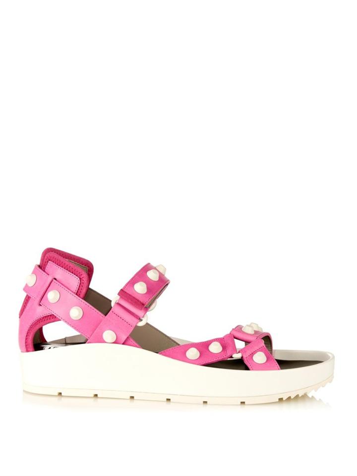 Balenciaga Arena Stud Leather Platform Sandals