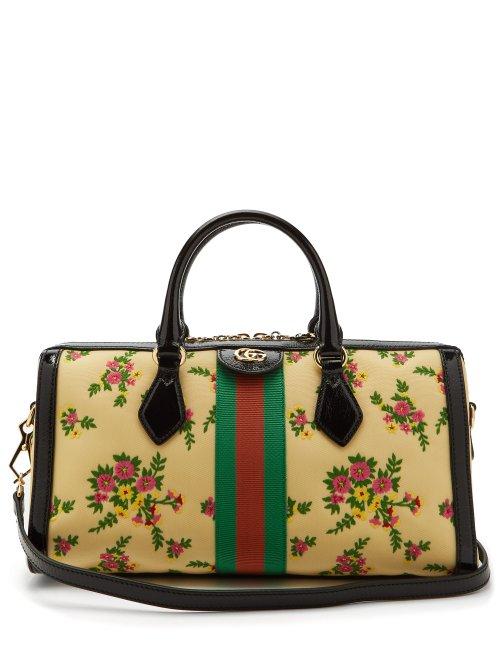 Matchesfashion.com Gucci - Ophidia Boston Nylon Bowling Bag - Womens - Cream Multi