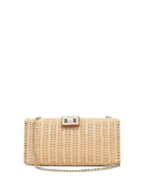 Matchesfashion.com Rodo - Leather-trimmed Wicker Clutch - Womens - Cream