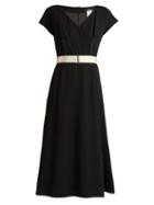 Matchesfashion.com Weekend Max Mara - A Line Crepe Midi Dress - Womens - Black