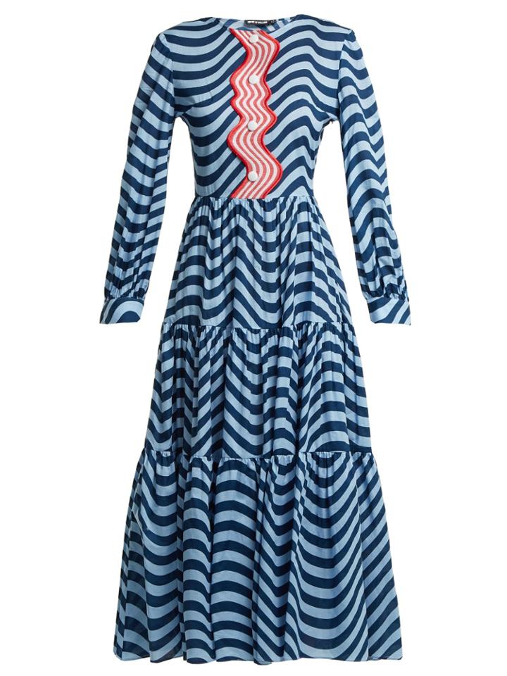 House Of Holland Wave-print Cotton Dress