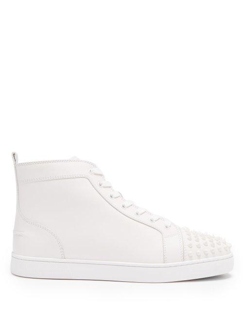 Matchesfashion.com Christian Louboutin - Louis Spike Embellished High Top Trainers - Mens - White