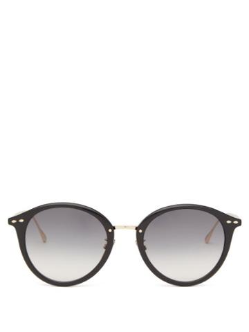 Isabel Marant Eyewear - Windsor Round Acetate Sunglasses - Womens - Black Gold