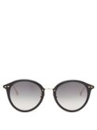 Isabel Marant Eyewear - Windsor Round Acetate Sunglasses - Womens - Black Gold