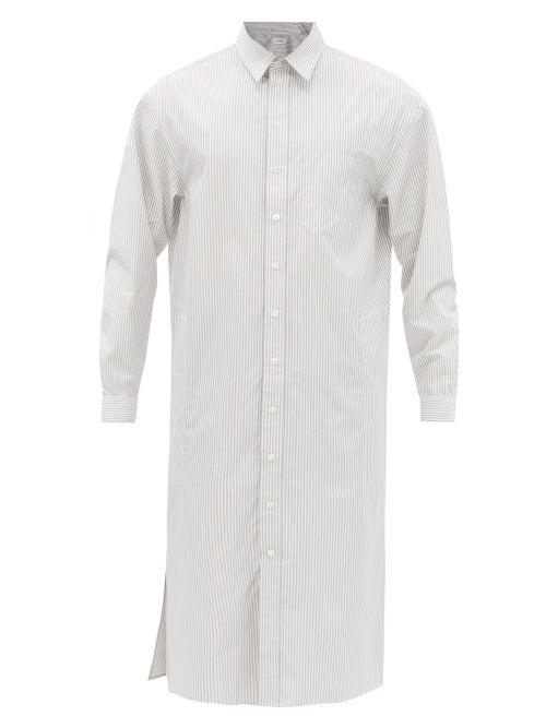 Lemaire - Striped Cotton-poplin Tunic - Mens - Blue Stripe
