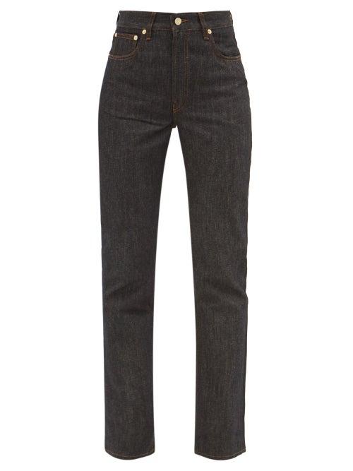 Jacquemus - High-rise Flared-leg Jeans - Womens - Dark Denim