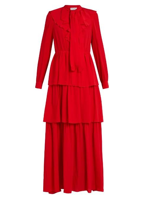 Sonia Rykiel Ruffled Silk Crepe De Chine Dress