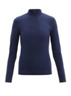 Matchesfashion.com Ernest Leoty - Alienor Half-zip Merino Wool-blend Thermal Top - Womens - Navy